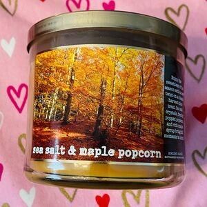 Bath & Body Works Sea Salt & Maple Popcorn 3-wick Candle
